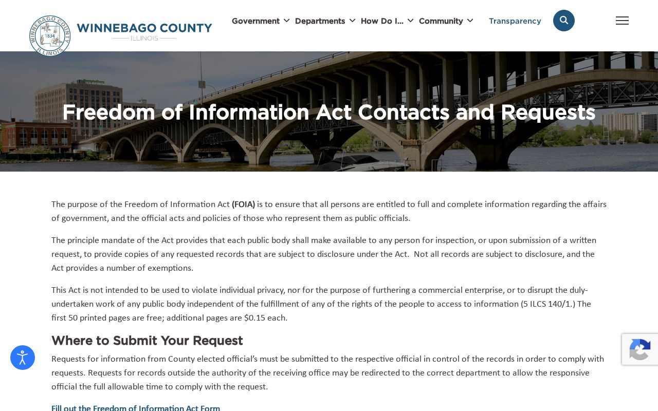 Winnebago County court record FOIA routing information