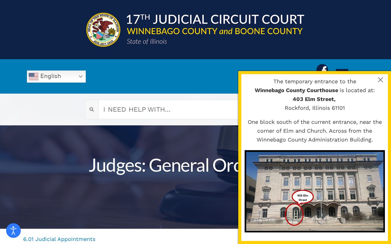 Winnebago County arrest cases and circuit judge assignments