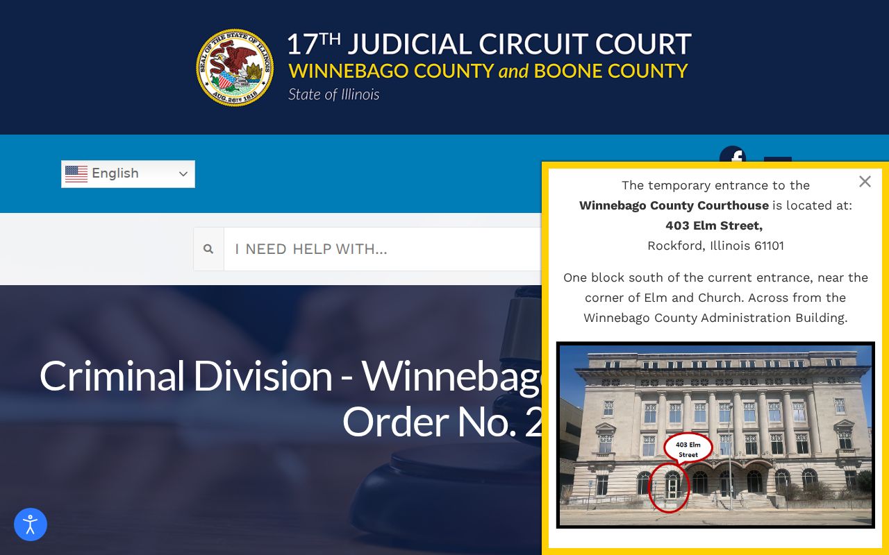 Rockford criminal history 17th Circuit case routing order